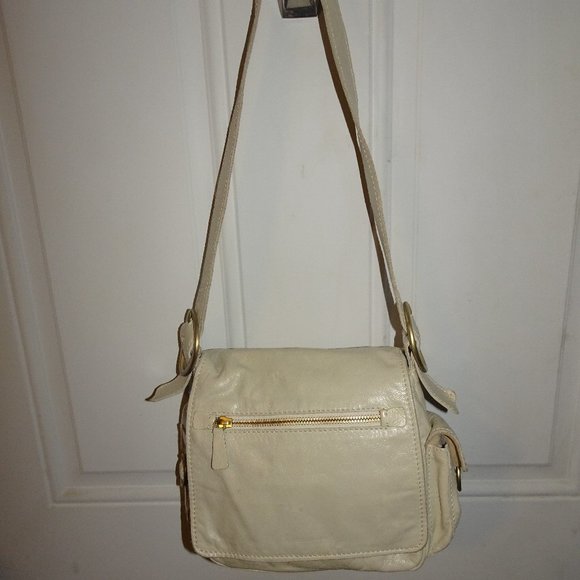 Francesco Biasia Ivory Leather  handbag - Picture 1 of 9